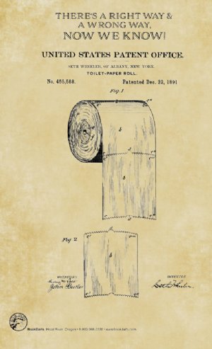 Toilet Paper Patent Poster   Bookdarts Toilet Paper Patent 1565 General 